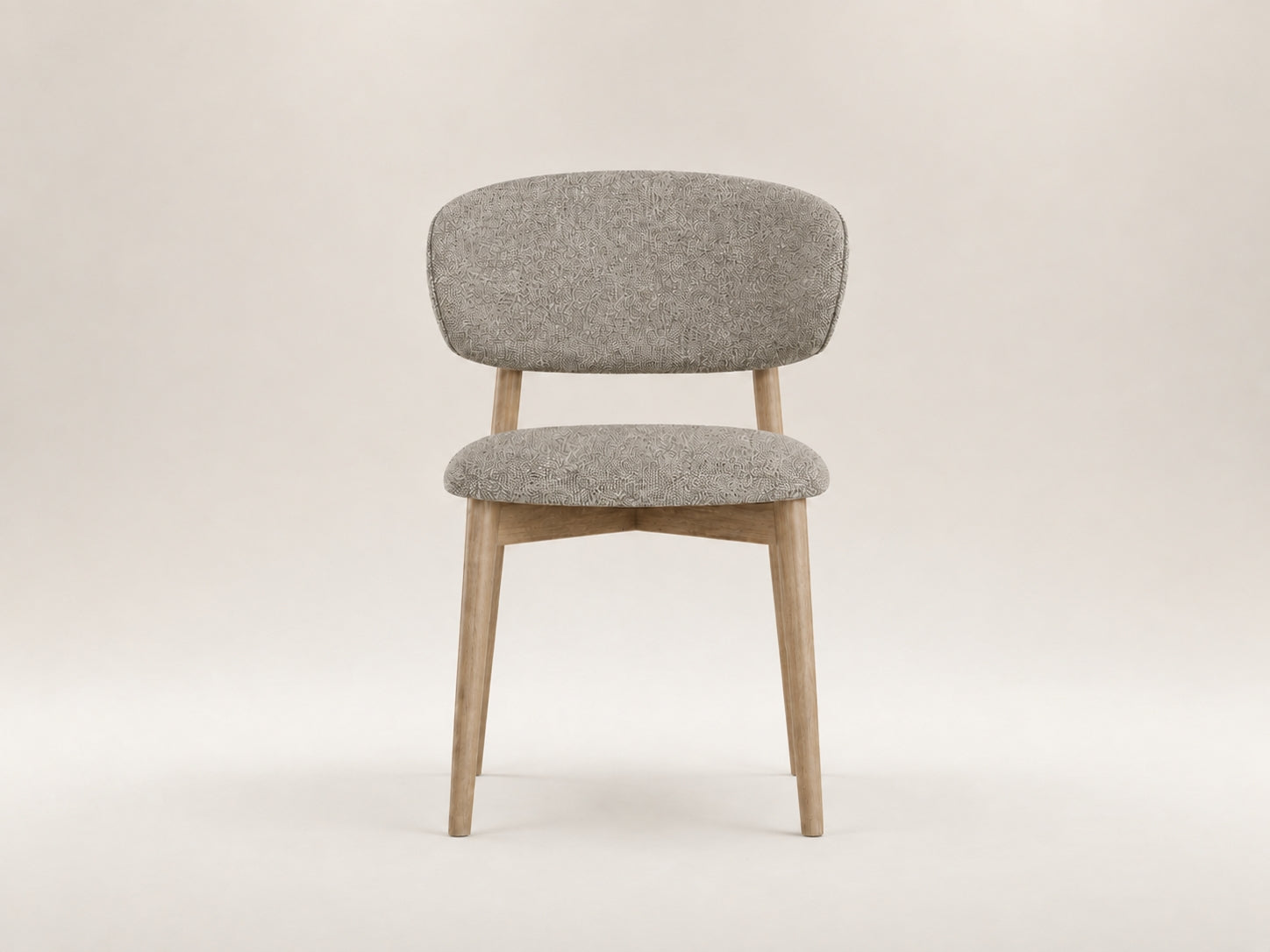 Tierre Oak Dining Chair by Canapy Furniture featuring a curved upholstered backrest and solid oak frame