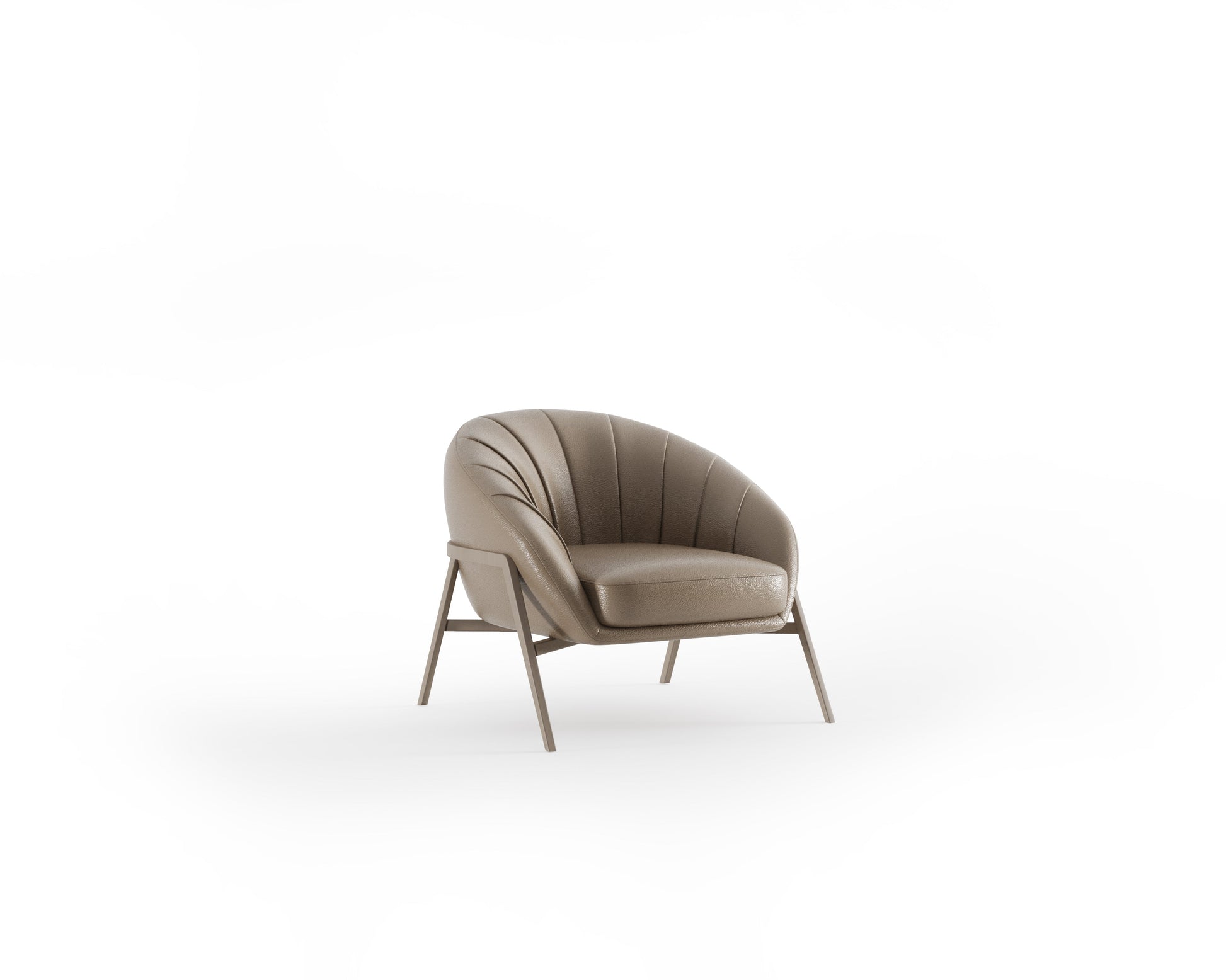 Beige armchair on a white background