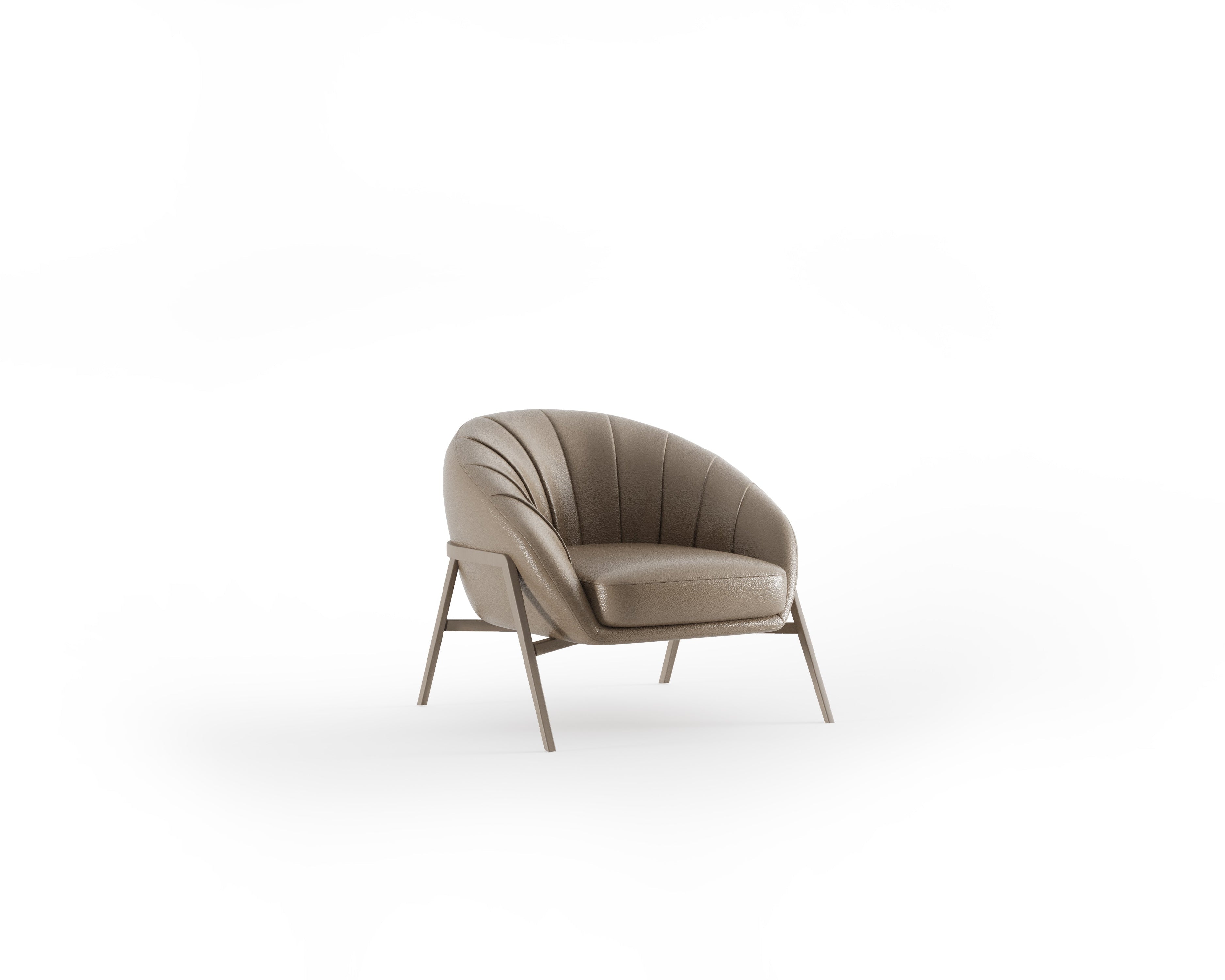 Beige armchair on a white background
