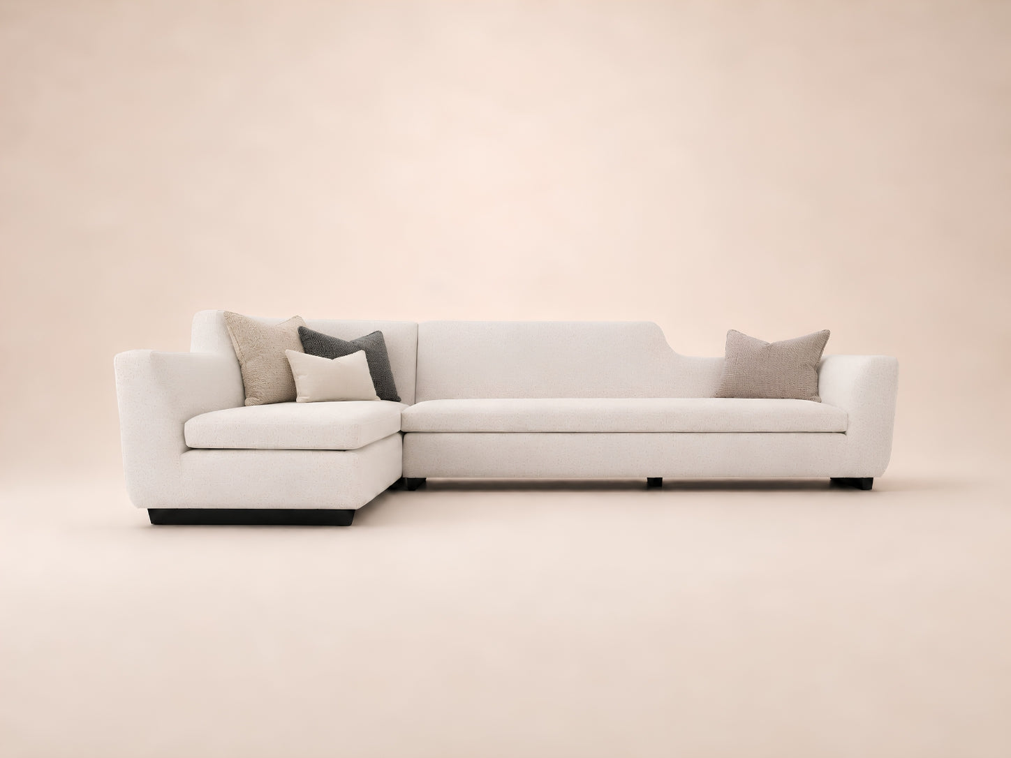 Vogue Modular Sofa by Canapy Furniture with clean modern lines, softly curved arms and a refined L-shaped design